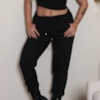 Calça Jogger Feminina Preta com Bolso Moletom Melhor Tecido