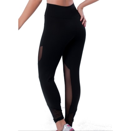 Calça Legging com tela na frente e cós médio | Tule 10 Calça Legging com tela na frente e cós médio | Tule 10
