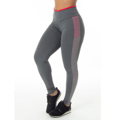 Calça Legging Mescla com Grade Lateral Neon | 4501 Calça Legging Mescla com Grade Lateral Neon | 4501
