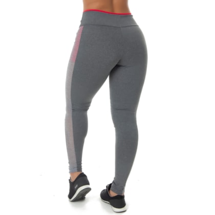 Calça Legging Mescla com Grade Lateral Neon | 4501 Calça Legging Mescla com Grade Lateral Neon | 4501