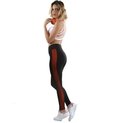 Calça Legging Nude Fluor com Telinha na Lateral e Cós Médio |1401