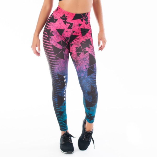 Calça Legging Pink Hardcore Geometrics | Fitness 2216