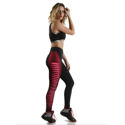 Calça Legging Strong Fluor Tela Lateral | 1402