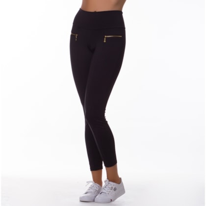 Calça Legging Tradicional com detalhe de Ziper (sem bolso) | Zipper 4124