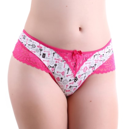 Calcinha Estampada com Renda e Babadinho na Lateral| Fenix Calcinha Estampada com Renda e Babadinho na Lateral| Fenix