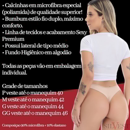 Calcinha Premium Fio Sem Elástico no bumbum em Poliamida | Marju 8071 Calcinha Premium Fio Sem Elástico no bumbum em Poliamida | Marju 8071