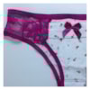 Calcinha Tanga Estampada com Laterais em Renda | Aycha