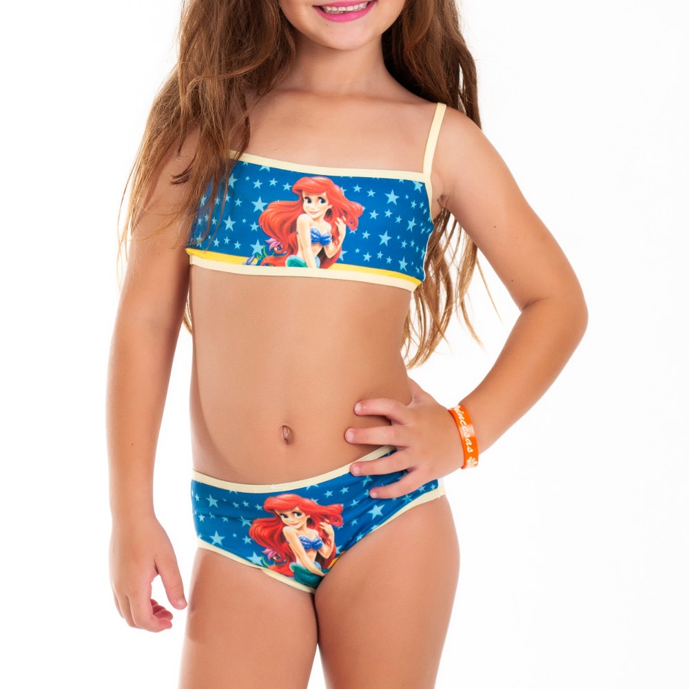 Conjunto de Calcinha e Sutiã Estampado em Cotton Infantil- 1360 -  sacoleirachique