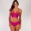 Conjunto Bojo Cropped Strappy Bra Drapeado e Caleçon em Renda | 1460