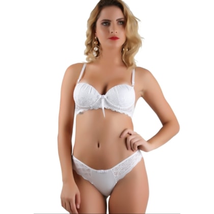 Conjunto Bojo Drapeado com Calcinha Fio em Renda | Rosa Conjunto Bojo Drapeado com Calcinha Fio em Renda | Rosa