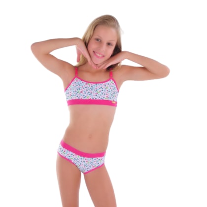 Conjunto Calcinha e Top Infantil Florido | Dudinha 1592 Conjunto Calcinha e Top Infantil Florido | Dudinha 1592