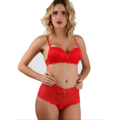 Conjunto de Calcinha Caleçon Alta em Renda e Bojo | Pepita Conjunto de Calcinha Caleçon Alta em Renda e Bojo | Pepita