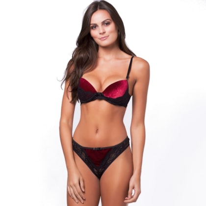 Conjunto de Lingerie Veludo Luxo | 4314 Conjunto de Lingerie Veludo Luxo | 4314