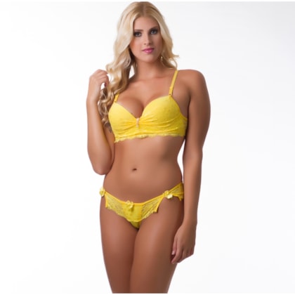 Conjunto Luxo Mini Saia Sexy Fio e Renda | Carolina 4309