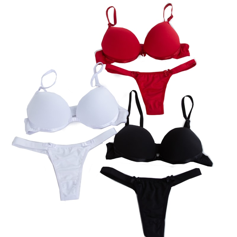 Kit de Lingerie Barata com Bojo e Sensual Kit de Lingerie Barata com Bojo e Sensual