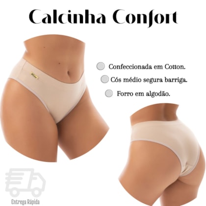 Kit 4 Calçolas de Algodão com Cós Segura Barriga | Kit TPM 1517