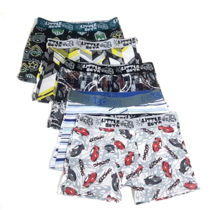 Kit 5 Cuecas Infantil Box Microfibra Cuequinha Boxer 8050