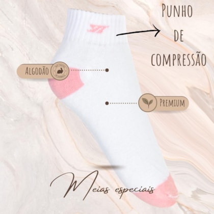 Kit 5 Meias Femininas Algodão Premium Gym | Totter 8088 Kit 5 Meias Femininas Algodão Premium Gym | Totter 8088