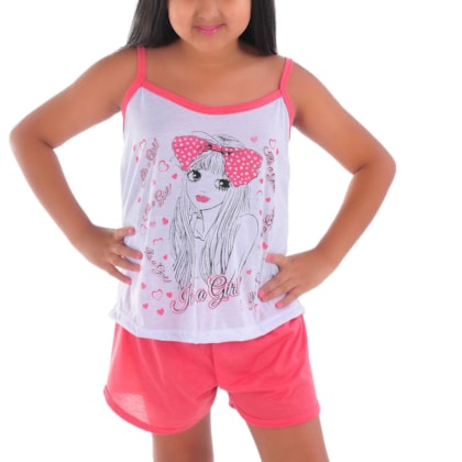 Kit c/ 3 Baby Dolls Infantil Camisetinha | Kit 3 009 Kit c/ 3 Baby Dolls Infantil Camisetinha | Kit 3 009