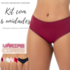 Kit c/ 6 Calcinhas Boyshort Lateral Larga Microfibra |6 8121