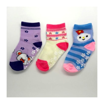 Kit com 3 Meias Infantis Feminina | Fashion Kit com 3 Meias Infantis Feminina | Fashion