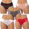 Kit com 5 Calcinhas Transparentes Renda Sex | 1661