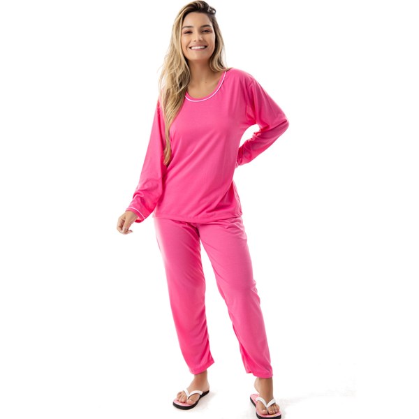 Pijama Confort Longo em Malha Suave Lisa | 177
