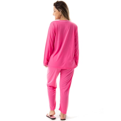Pijama Confortavel Longo em Malha Suave Lisa | Feminino 177