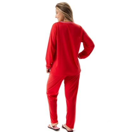 Pijama Confortavel Longo em Malha Suave Lisa | Feminino 177