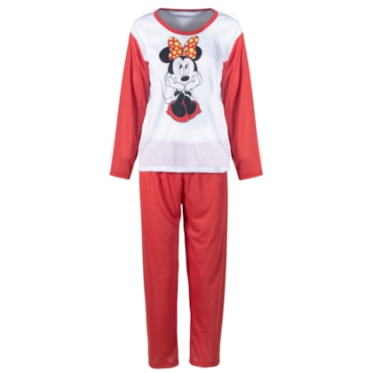 Pijama da Minnie Vermelho Feminino Longo de Inverno Malha Pijama da Minnie Vermelho Feminino Longo de Inverno Malha