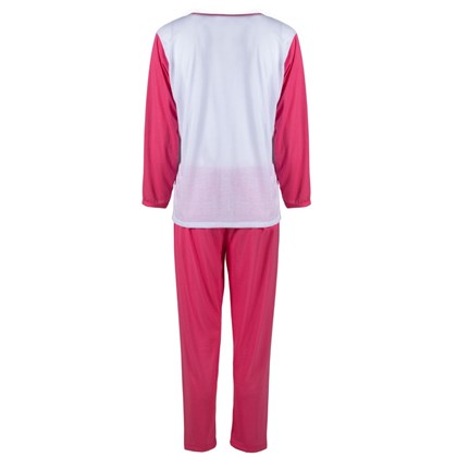Pijama das Meninas Super Poderosas Pink Feminino Longo de Inverno Malha