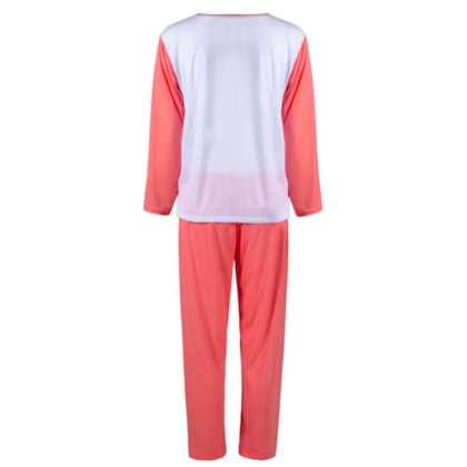 Pijama do Garfield Salmão Feminino Longo de Inverno Malha Pijama do Garfield Salmão Feminino Longo de Inverno Malha