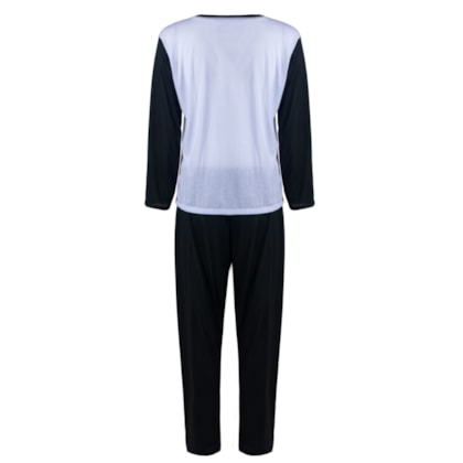 Pijama do Pernalonga Preto Feminino Longo de Inverno Malha Pijama do Pernalonga Preto Feminino Longo de Inverno Malha