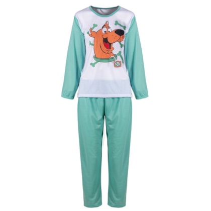 Pijama do Scooby-Doo Verde Feminino Longo de Inverno Malha Pijama do Scooby-Doo Verde Feminino Longo de Inverno Malha