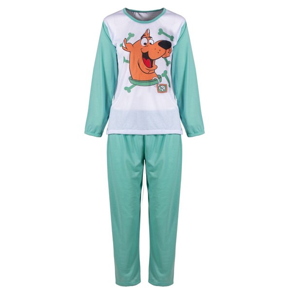 Pijama do Scooby-Doo Verde Feminino Longo de Inverno Malha