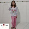 Pijama Infantil Feminino Longo Estampado em Malha | 53