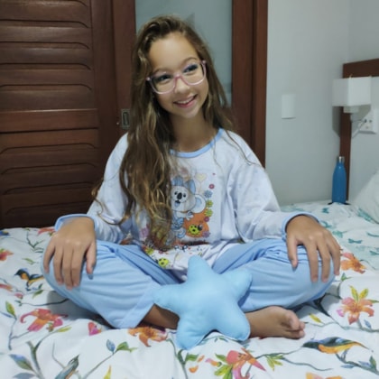 Pijama Infantil Feminino Longo Estampado em Malha | 53