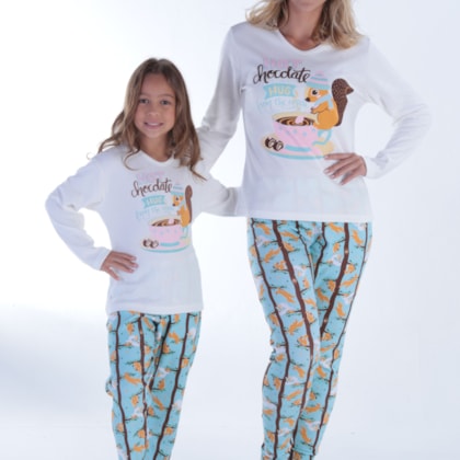 Pijama Inverno Feminino Hot Chocolate | Mãe e Filha 18101 Pijama Inverno Feminino Hot Chocolate | Mãe e Filha 18101