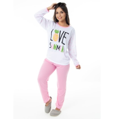 Pijama Manga Longa Feminino em Malha Suave PV | 159 Pijama Manga Longa Feminino em Malha Suave PV | 159