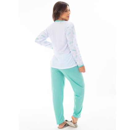 Pijama Manga Longa Feminino em Malha Suave PV | 159