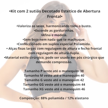 Sutiã Decotado Estético Abertura Frontal | Tainara 72 4406 Sutiã Decotado Estético Abertura Frontal | Tainara 72 4406