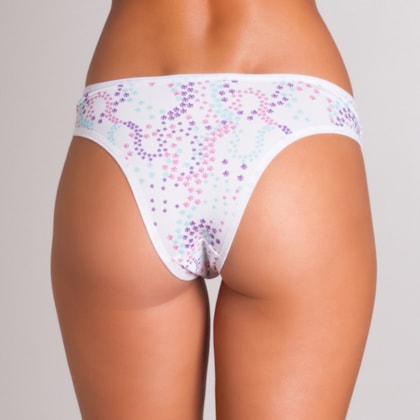 Tanga Conforto Estampada com Renda | Toya 1259