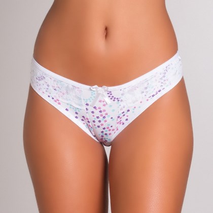 Tanga Conforto Estampada com Renda | Toya 1259