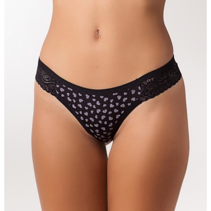 Tanga Fio Estampadinha com Lateral em Renda | Vanuza 5143 Tanga Fio Estampadinha com Lateral em Renda | Vanuza 5143