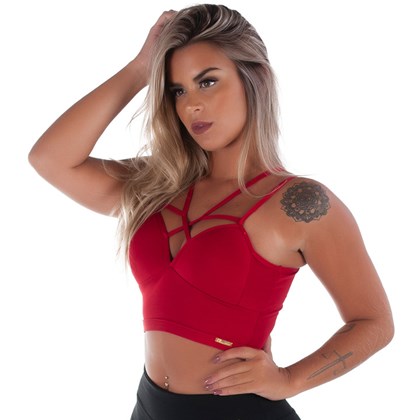 Top Cropped Fitness Strappy Bra | Ariel 1518